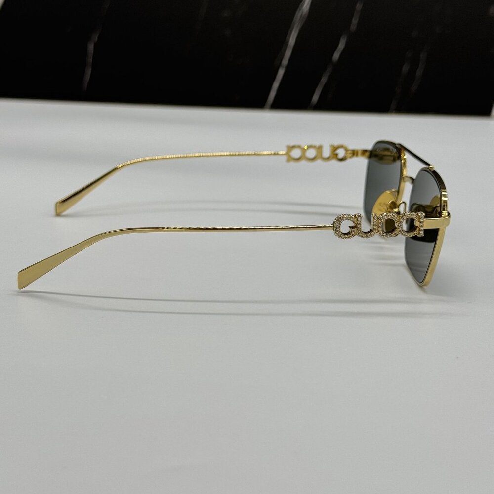 NEW GUCCI SUNGLASSES GOLD UNISEX EYEWEAR GUCCI GG1804S 001 - Picture 9 of 13